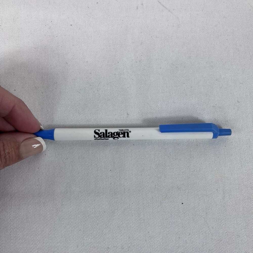 Salagen Tablets Promotional Pen Pharmaceutical Drug Rep Collectible White Blue